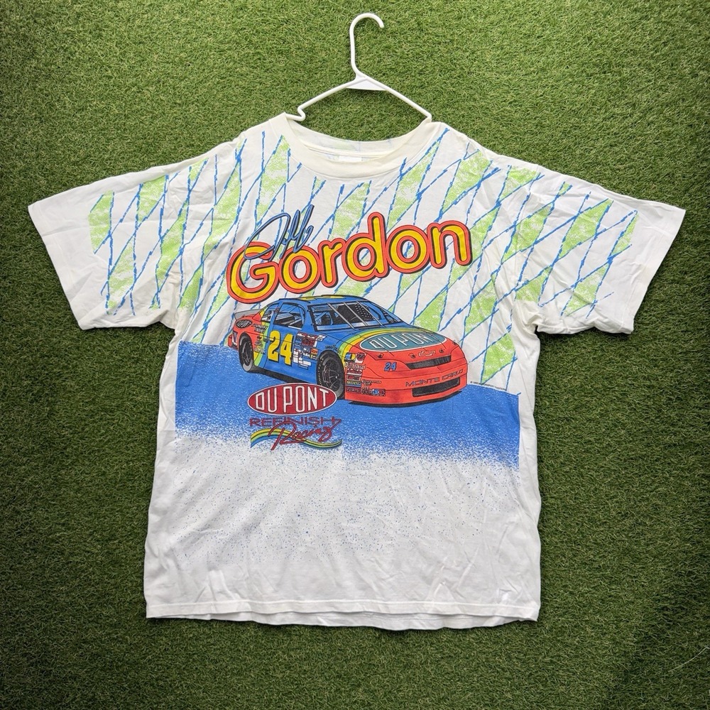 Vintage Jeff Gordon Dupont AOP Shirt Mens 2XL ll Over Print AOP 1995 NASCAR